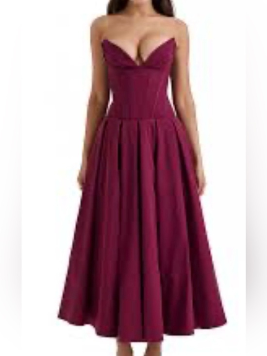 House of CB Dresses & Skirts - House of CB Wine Lady Strapless Midi Dress